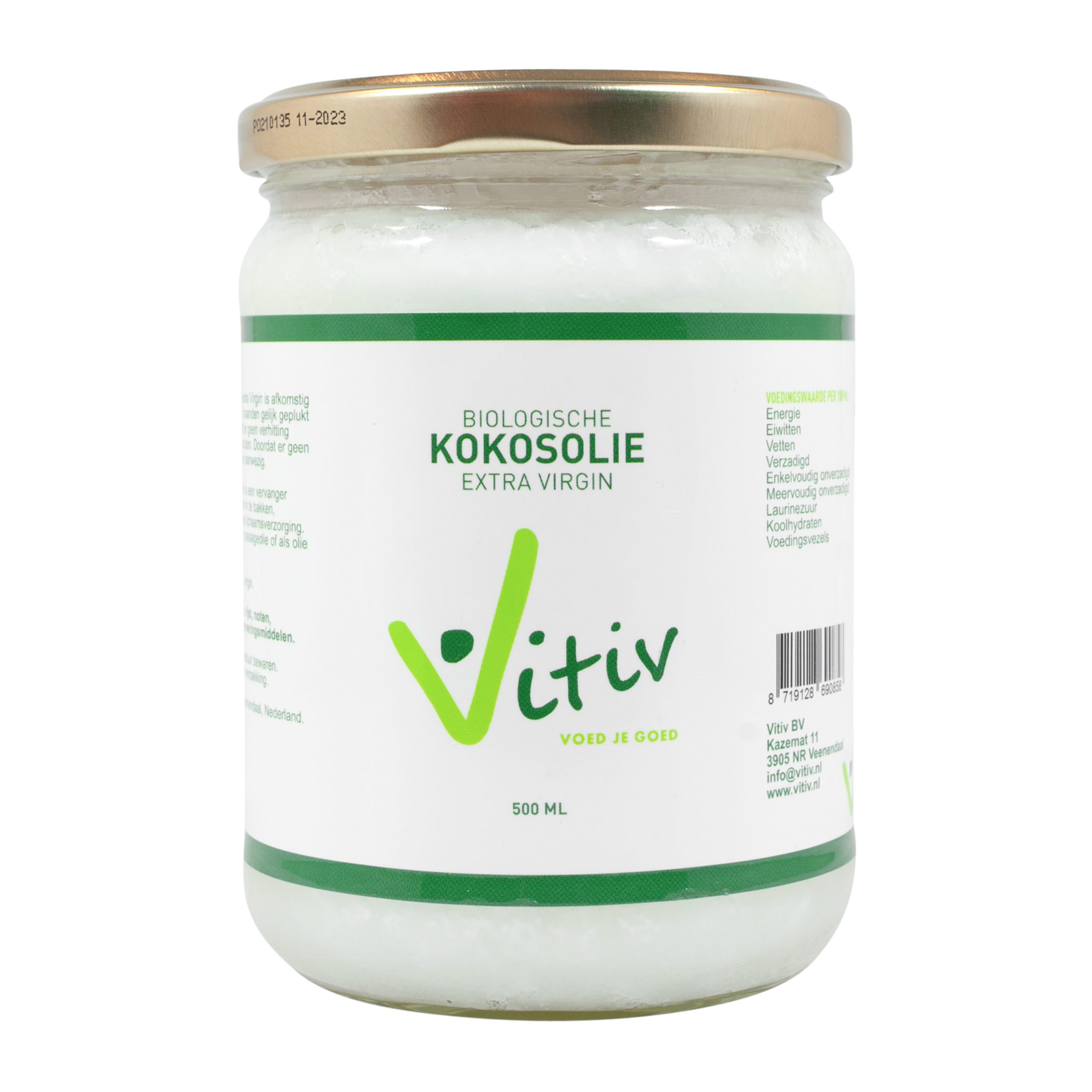 Vooruitgaan kopiëren Korting Kokosolie extra virgin 500ml - Vitiv.nl
