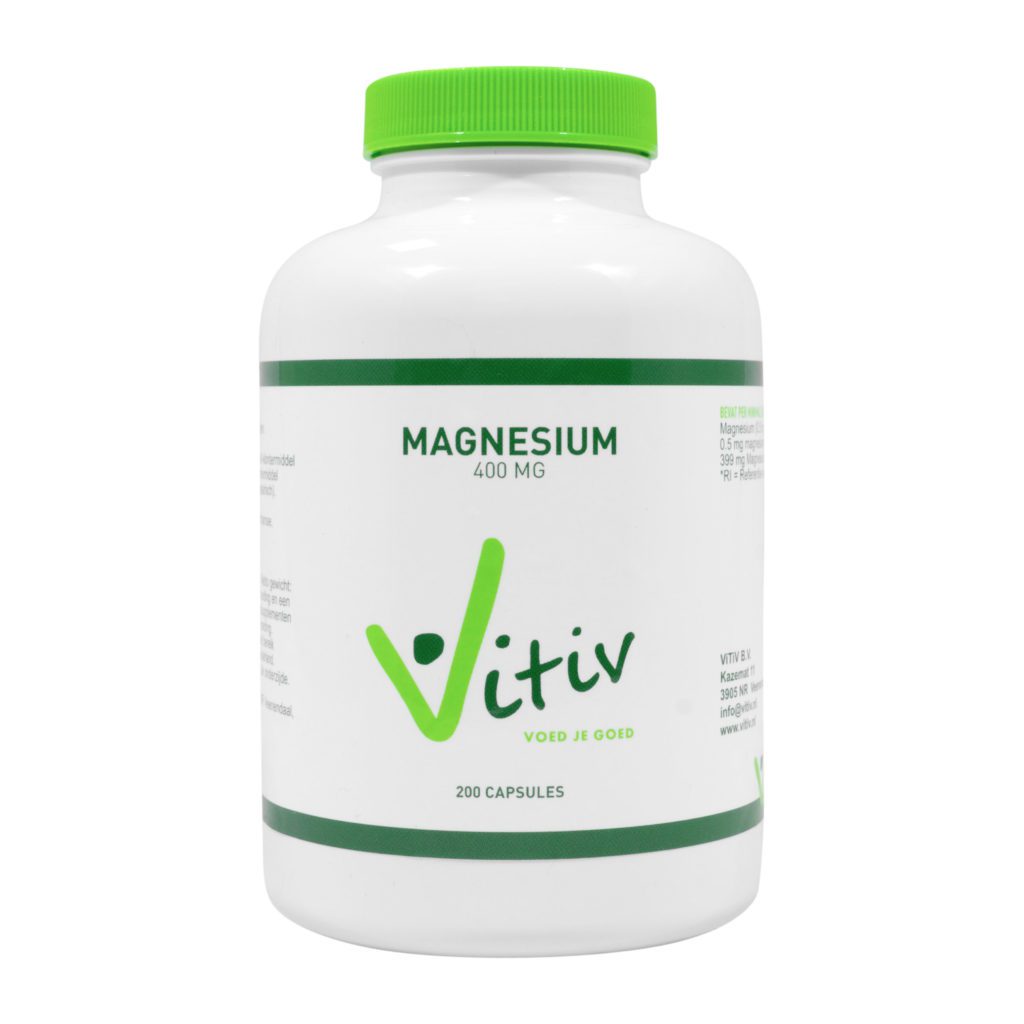 Magnesium 400 mg 200 capsules - Vitiv.nl